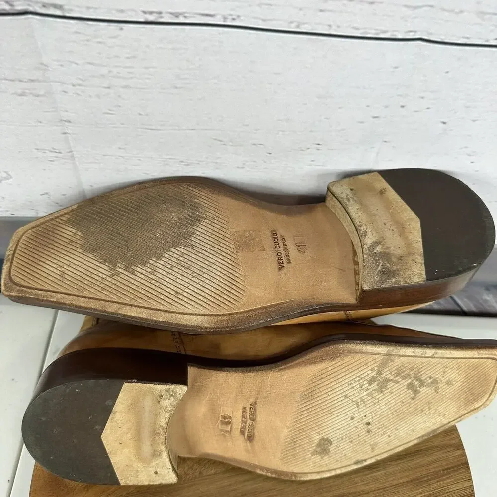 Nicola Barbato Chelsea Boot Mens 41 Tan Italian‎ Leather Slip on Western Square